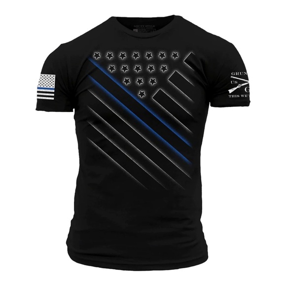 GRUNT STYLE SUPPORT BLUE LINE TEE SIZE LARGE - Picture 1 of 8
